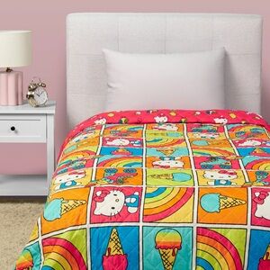 Colorful Hello Kitty Character Quilt